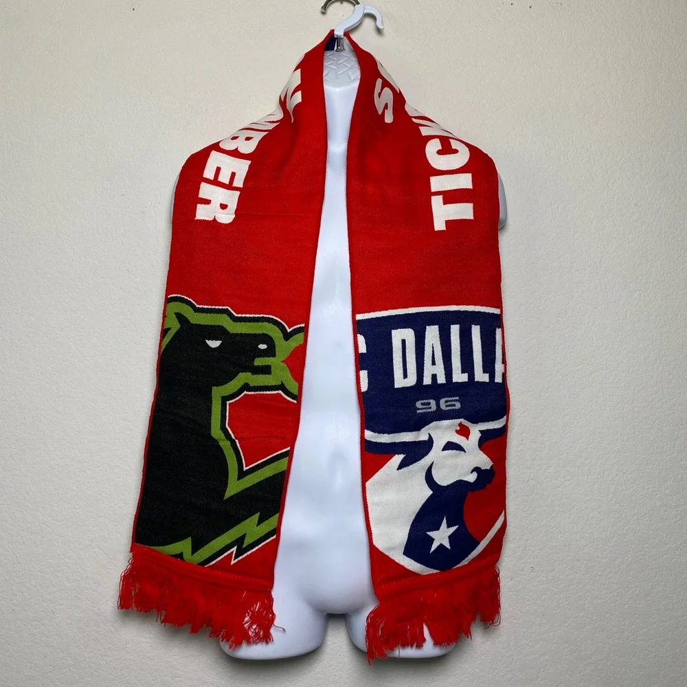 FC Dallas Scarf Season‎ Ticket Member Soccer MLS Vintage Burn Baby Burn